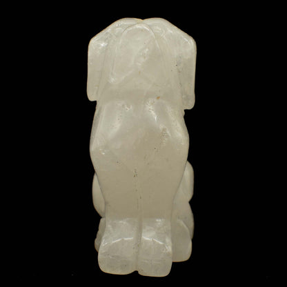 Clear Quartz Dog Carving