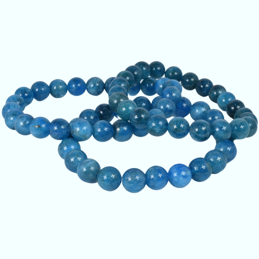 Blue Apatite Bead Bracelet