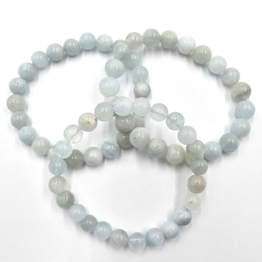 Aquamarine Bead Bracelet