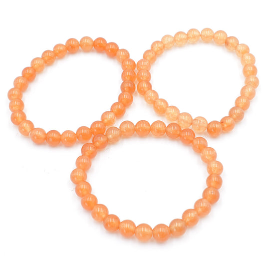 Peach Aventurine Bead Bracelet