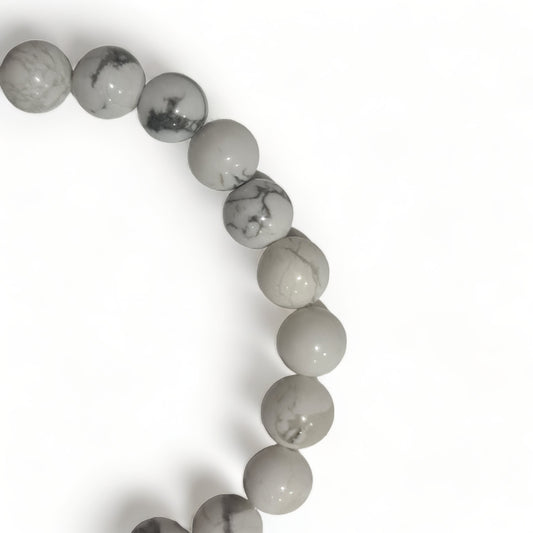 White Howlite Bead Bracelet