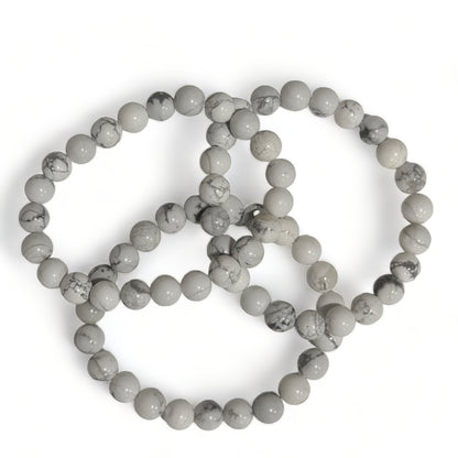 White Howlite Bead Bracelet