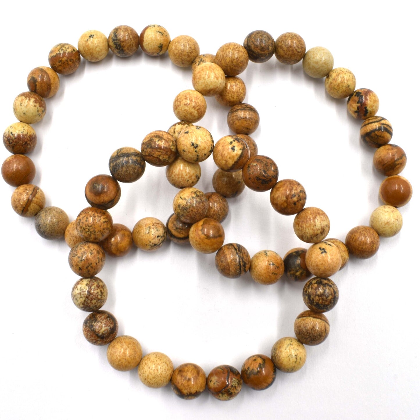 Picture Jasper Bead Bracelet