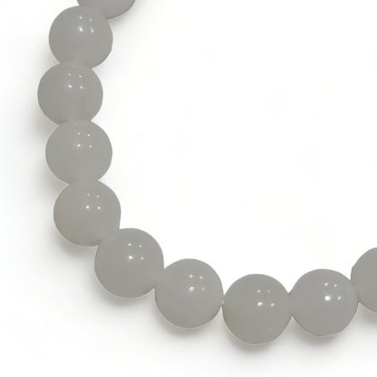White Jade Bead Bracelet