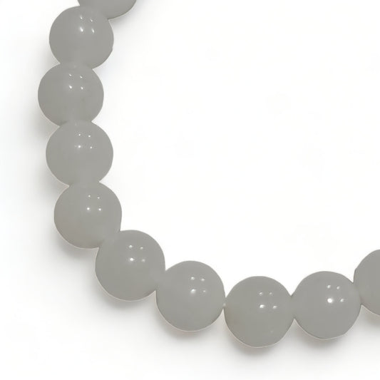 White Jade Bead Bracelet