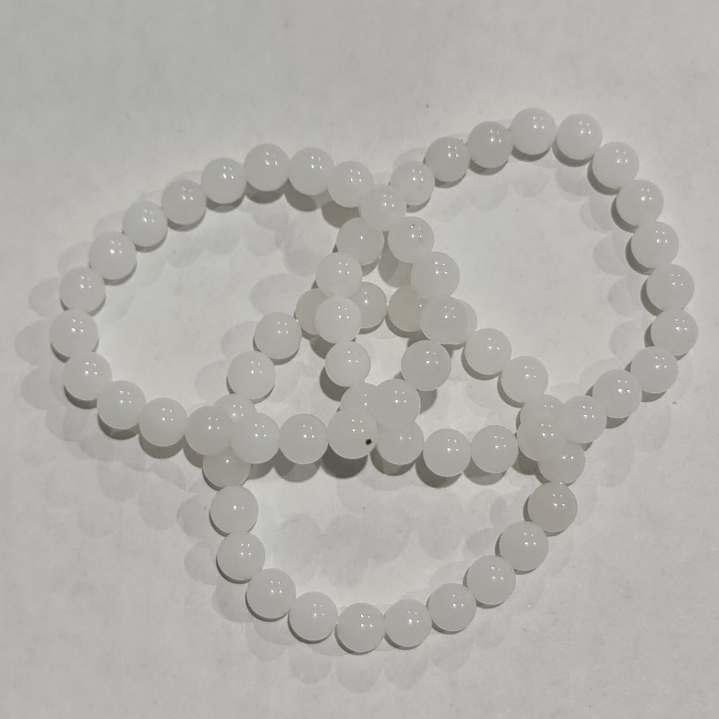 White Jade Bead Bracelet