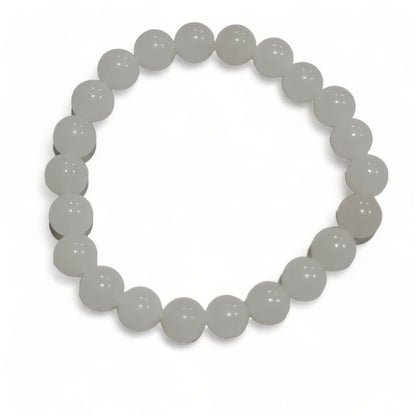 White Jade Bead Bracelet