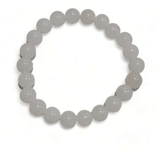 White Jade Bead Bracelet