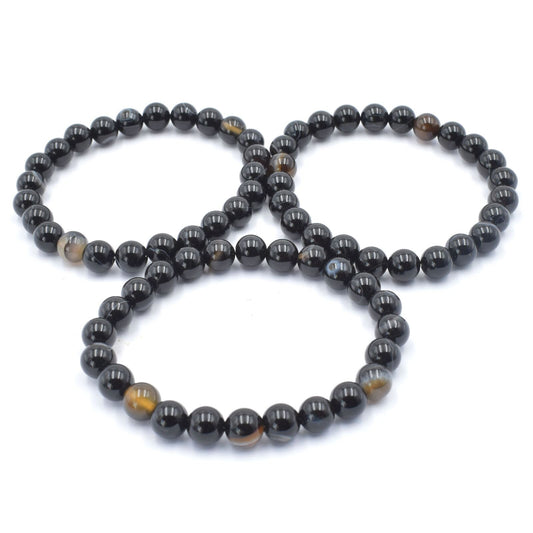 Black Agate Bead Bracelet