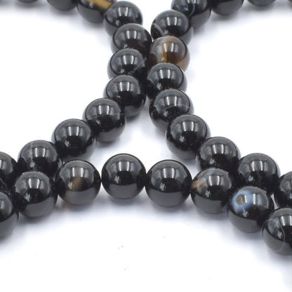 Black Agate Bead Bracelet