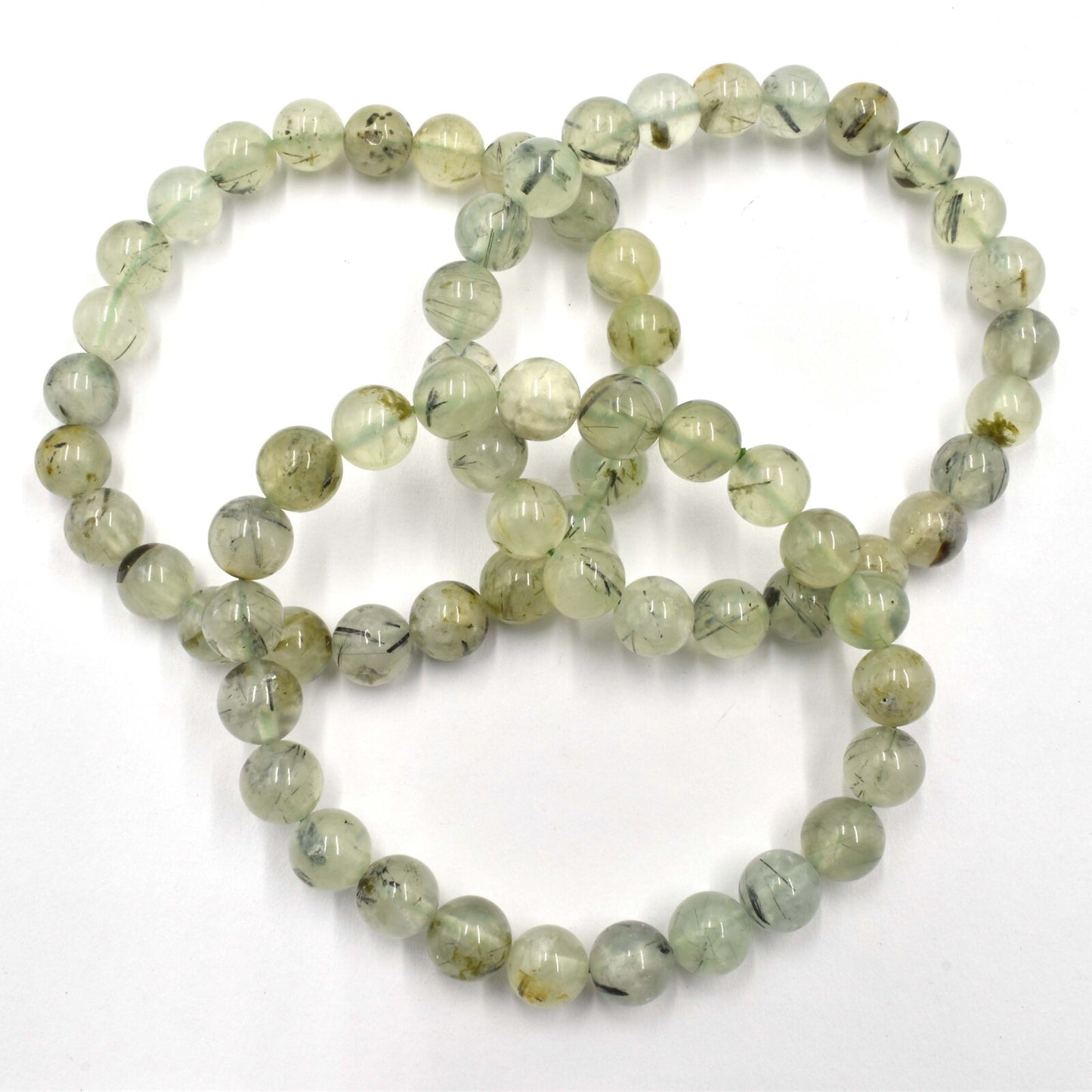 Prehnite with Tourmaline Bead Bracelet