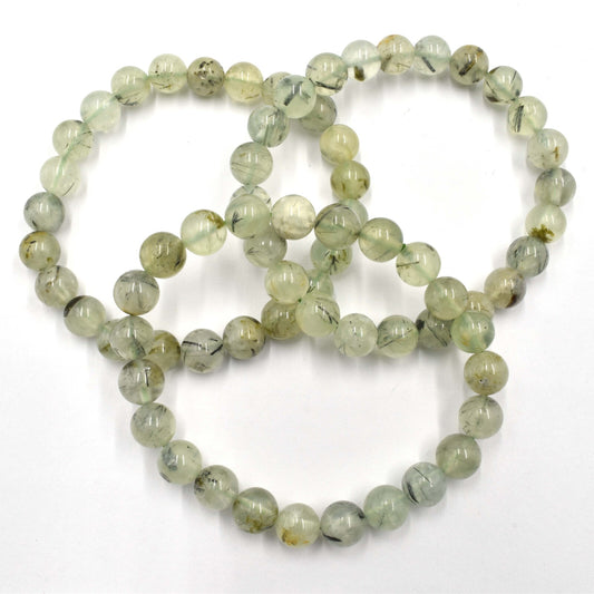 Prehnite with Tourmaline Bead Bracelet