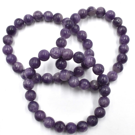 Purple Lepidolite Bead Bracelet