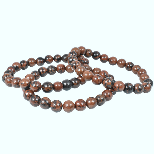 Mahogany Obsidian Bead Bracelet
