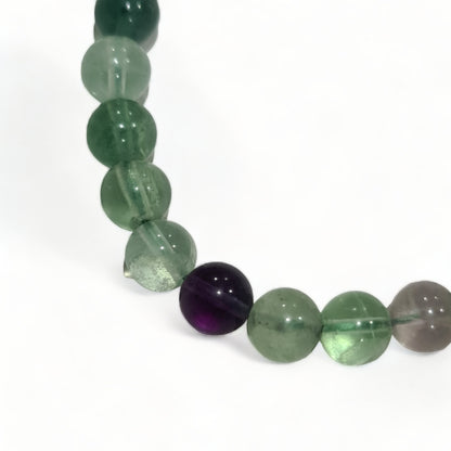 Rainbow Fluorite Bead Bracelet
