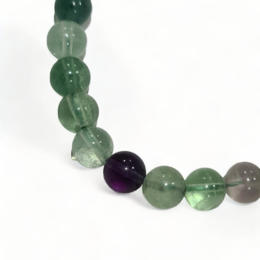 Rainbow Fluorite Bead Bracelet