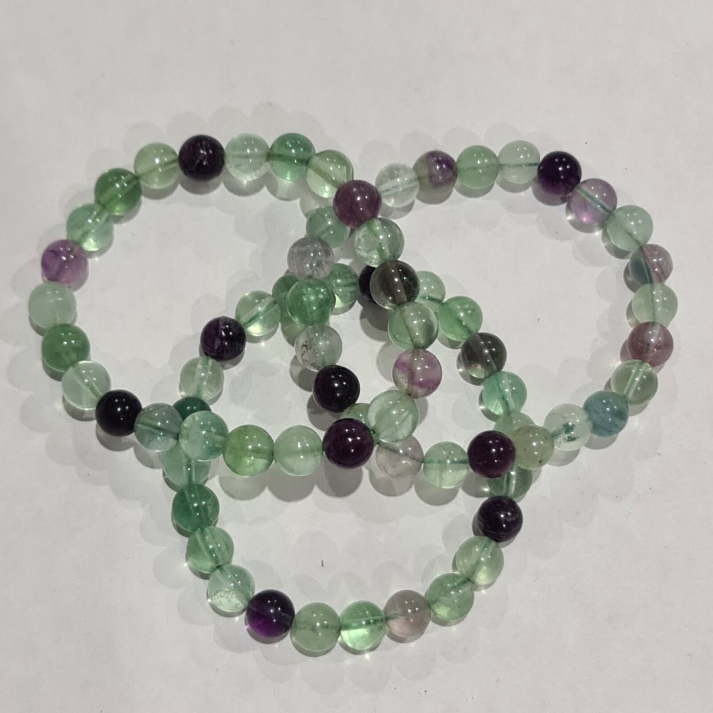 Rainbow Fluorite Bead Bracelet