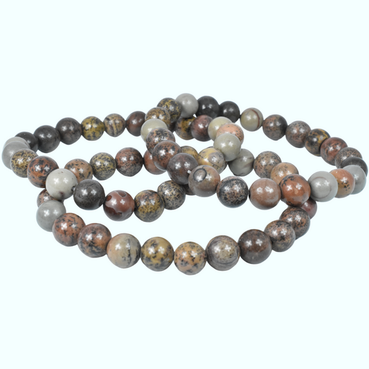 Leopardskin Jasper Bead Bracelet