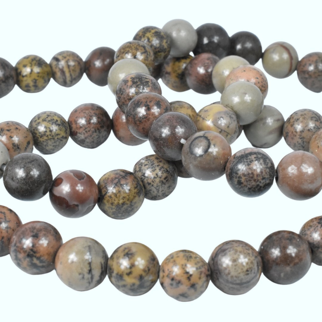 Leopardskin Jasper Bead Bracelet
