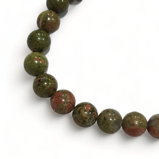 Unakite Bead Bracelet