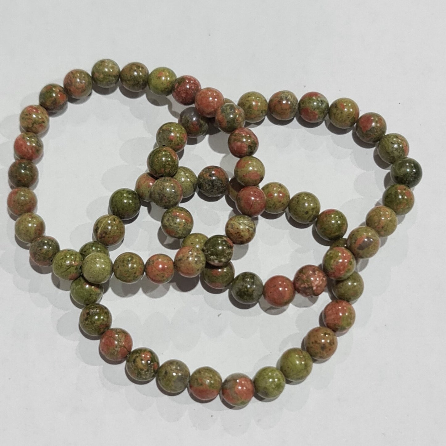 Unakite Bead Bracelet