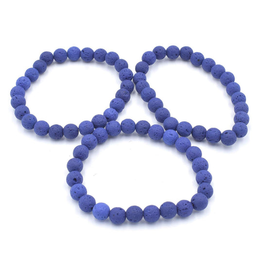 Lapis Lava Bead Bracelet