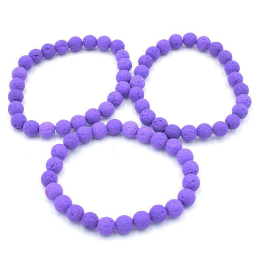 Purple Lava Bead Bracelet