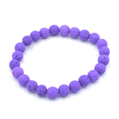 Purple Lava Bead Bracelet