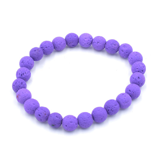 Purple Lava Bead Bracelet