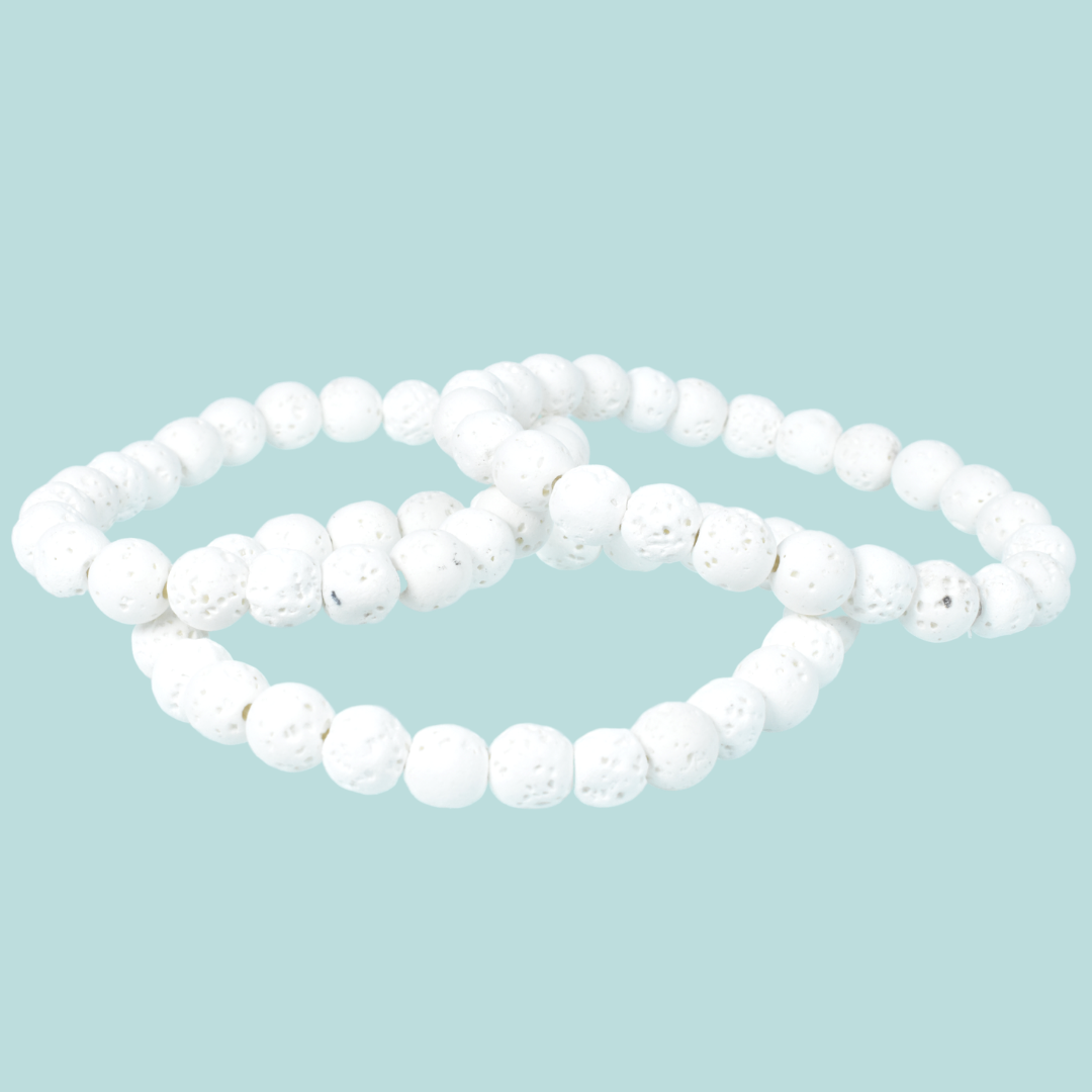 White Lava Bead Bracelet