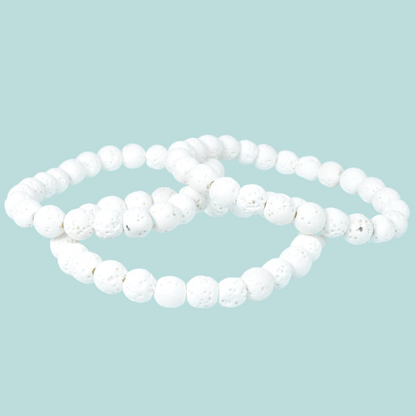 White Lava Bead Bracelet