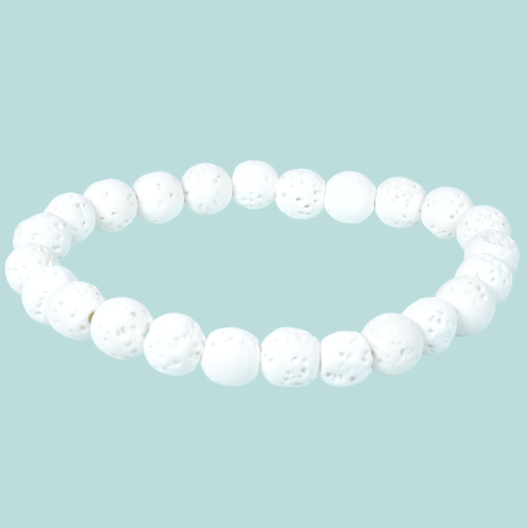 White Lava Bead Bracelet