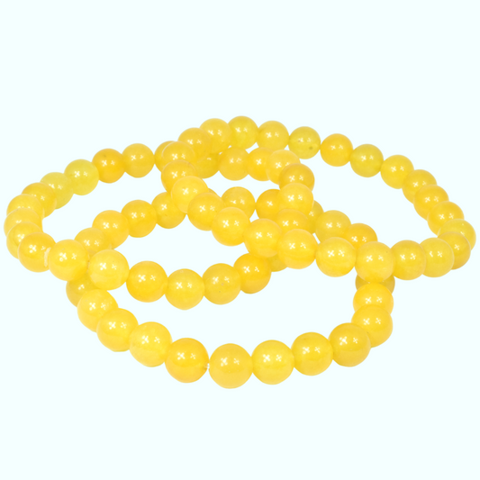 Yellow Jade Bead Bracelet