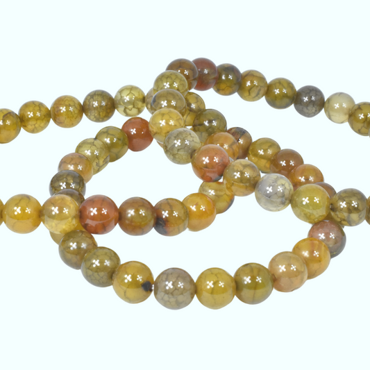 Yellow Fire Agate Bead Bracelet
