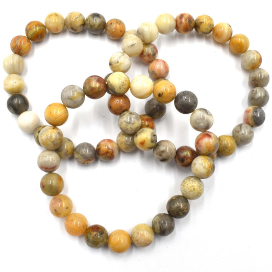 Crazy Lace Agate Bead Bracelet