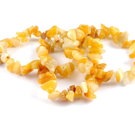 Yellow Jade Chip Bracelet
