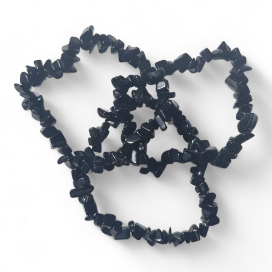 Black Obsidian Chip Bracelet