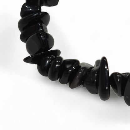 Black Obsidian Chip Bracelet