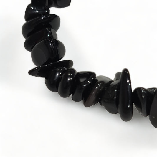 Black Obsidian Chip Bracelet