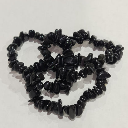 Black Obsidian Chip Bracelet