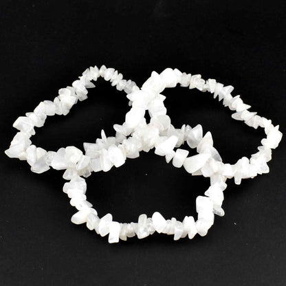 White Jade Chip Bracelet