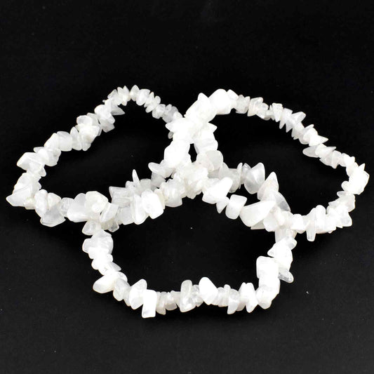 White Jade Chip Bracelet
