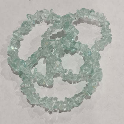 Light Blue Obsidian Chip Bracelet