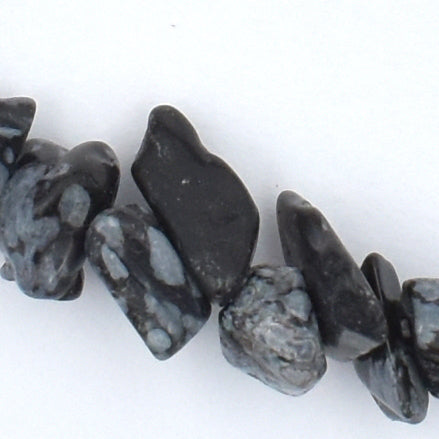 White Snowflake Obsidian Chip Bracelet