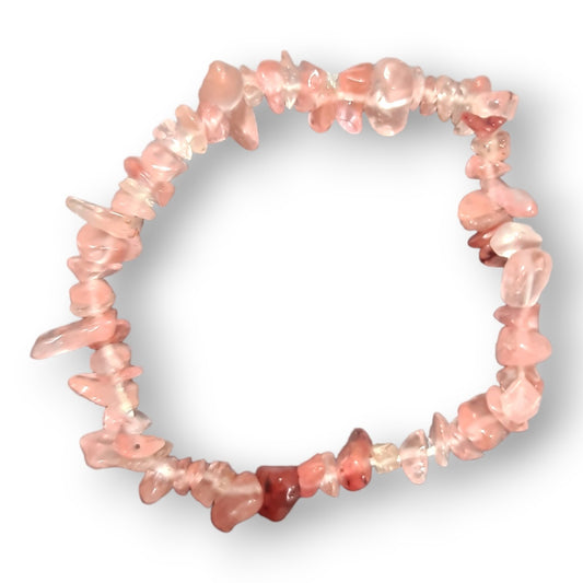 Strawberry Obsidian Chip Bracelet