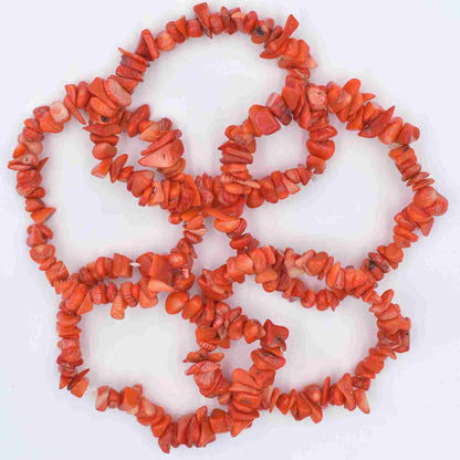 Red Coral Chip Bracelet