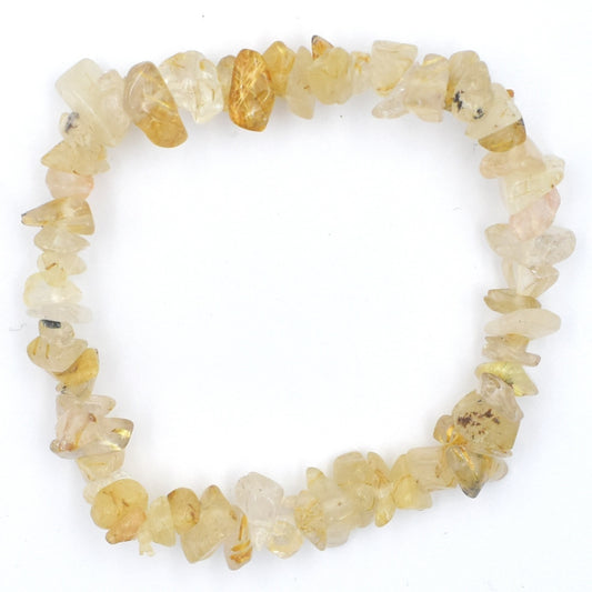 Golden Rutilated Quartz Chip Bracelet