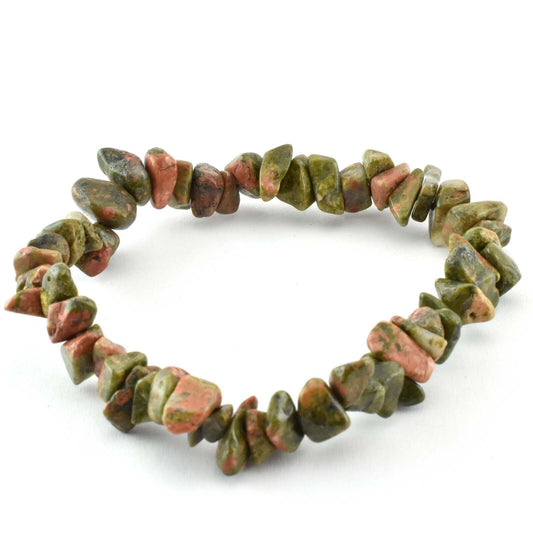 Unakite Chip Bracelet