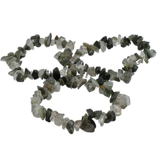 Green Rutilated Quartz Chip Bracelet