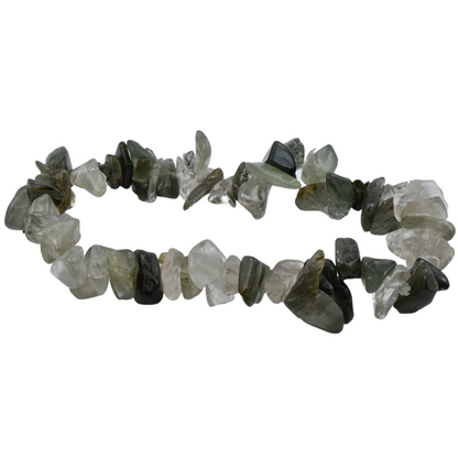 Green Rutilated Quartz Chip Bracelet